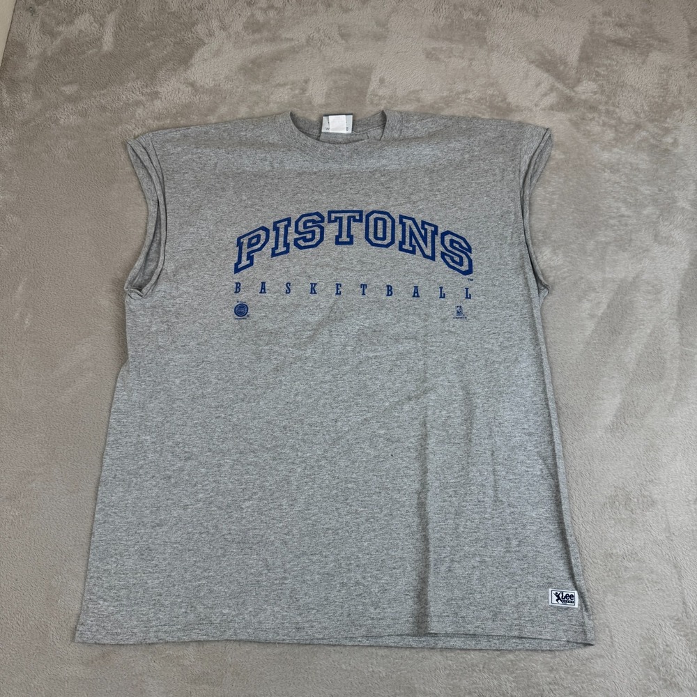 Vintage Lee Sport Pistons Basketball Tank Top Mens 2XL Gray Heather Comfort Tee‎